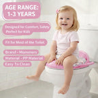 Mommers Kids Toilet Training Seat 1-5 Years Baby Potty Seat with Soft Cushion I Splash Guard I Easy to Clean Seat Cover for Kids I Pink