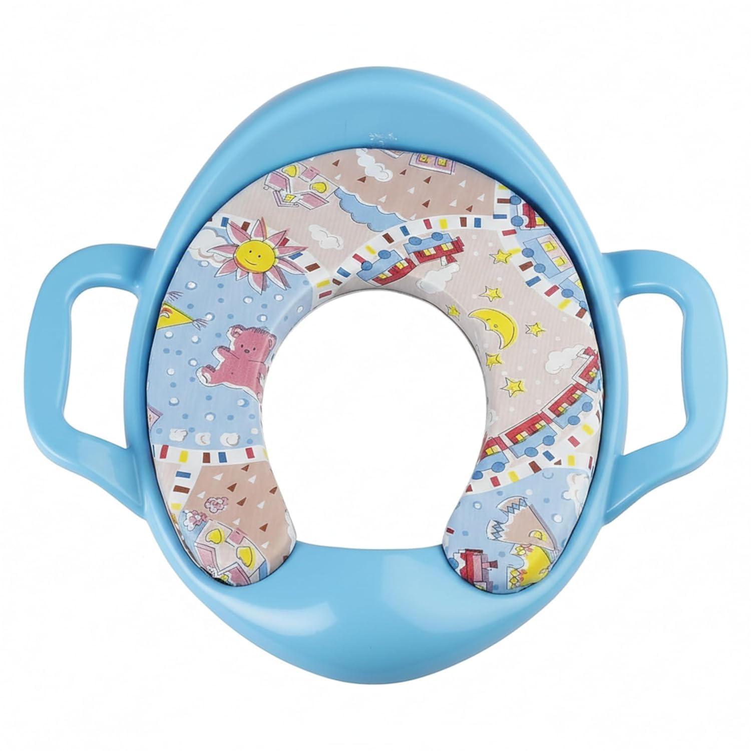 Mommers Kids Toilet Training Seat 1-5 Years Baby Potty Seat with Soft Cushion I Splash Guard I Easy to Clean Seat Cover for Kids I Blue