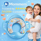 Mommers Kids Toilet Training Seat 1-5 Years Baby Potty Seat with Soft Cushion I Splash Guard I Easy to Clean Seat Cover for Kids I Blue