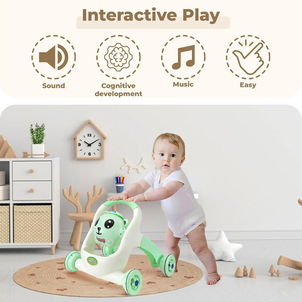 Mommers Baby Walker Musical Push Support with Wheels & Handle | Cute Design Activity Walker for Toddlers | Balanced Wheels Walker | Indoor Play (Copy) (Copy)