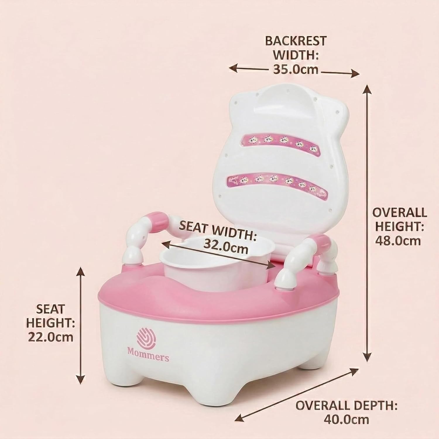 Mommers Baby Potty Training Seat with Backrest and Side Handles