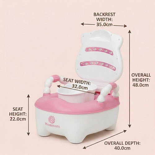 Mommers Baby Potty Training Seat with Backrest and Side Handles