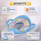 Mommers Kids Toilet Training Seat 1-5 Years Baby Potty Seat with Soft Cushion I Splash Guard I Easy to Clean Seat Cover for Kids I Blue