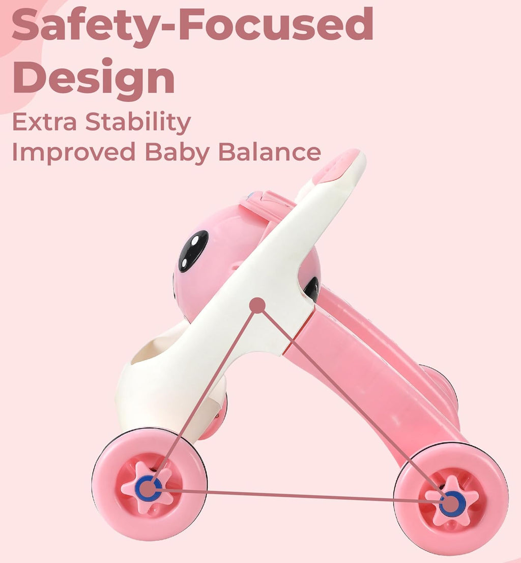 Mommers Baby Walker Musical Push Support with Wheels & Handle | Cute Design Activity Walker for Toddlers | Balanced Wheels Walker | Indoor Play (Copy)