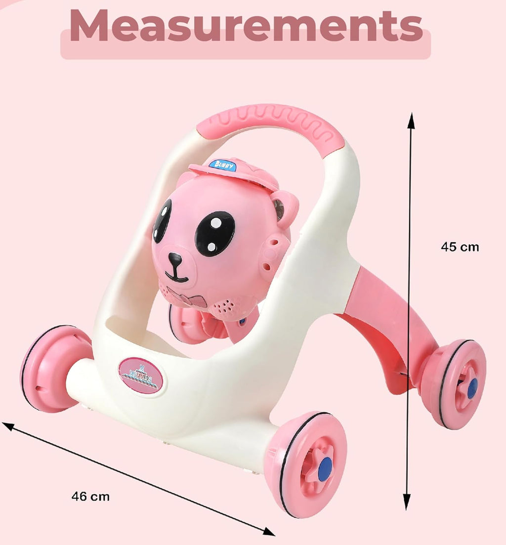 Mommers Baby Walker Musical Push Support with Wheels & Handle | Cute Design Activity Walker for Toddlers | Balanced Wheels Walker | Indoor Play (Copy)