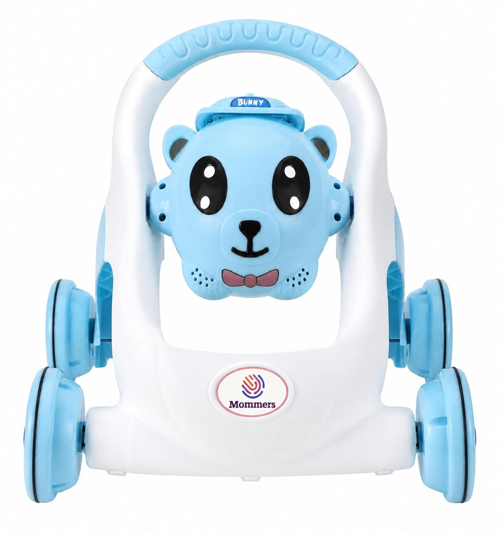 Mommers Baby Walker Musical Push Support with Wheels & Handle | Cute Design Activity Walker for Toddlers | Balanced Wheels Walker | Indoor Play