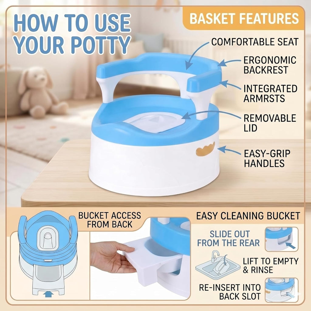 Mommers Panda Baby Potty Training Seat with Removable Grips | Sturdy & Durable Toddler Seat for Independent Boys and Girls