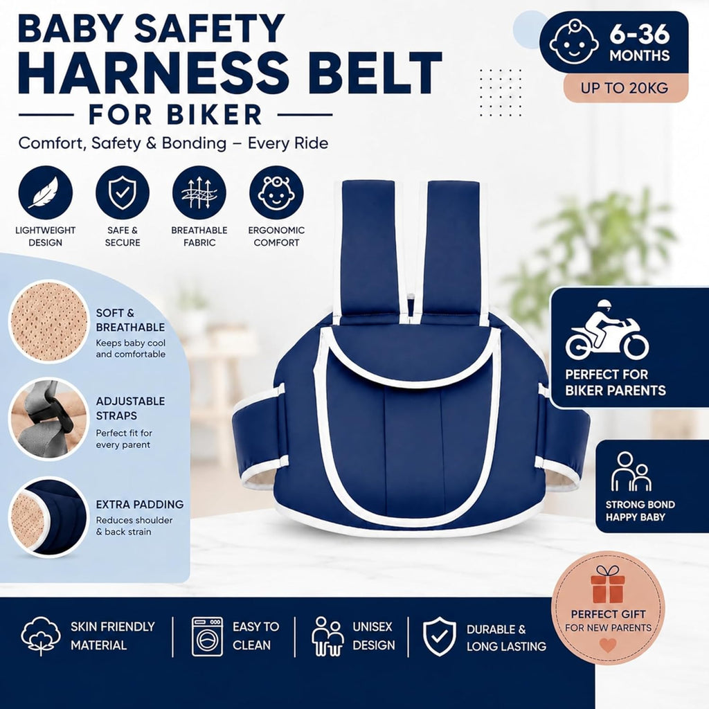 Mommers Baby Safety Belt for 2 Wheeler | Adjustable Harness for Bike and Scooter