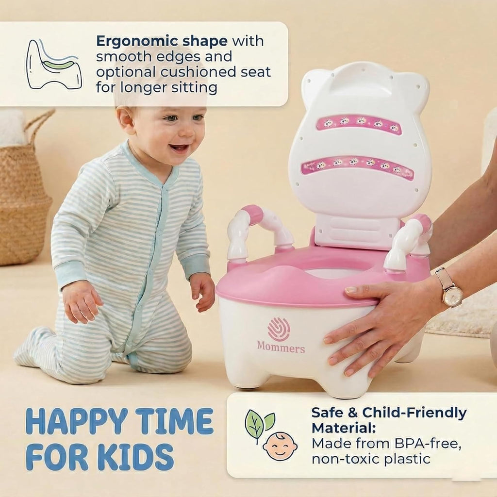 Mommers Baby Potty Training Seat with Backrest and Side Handles