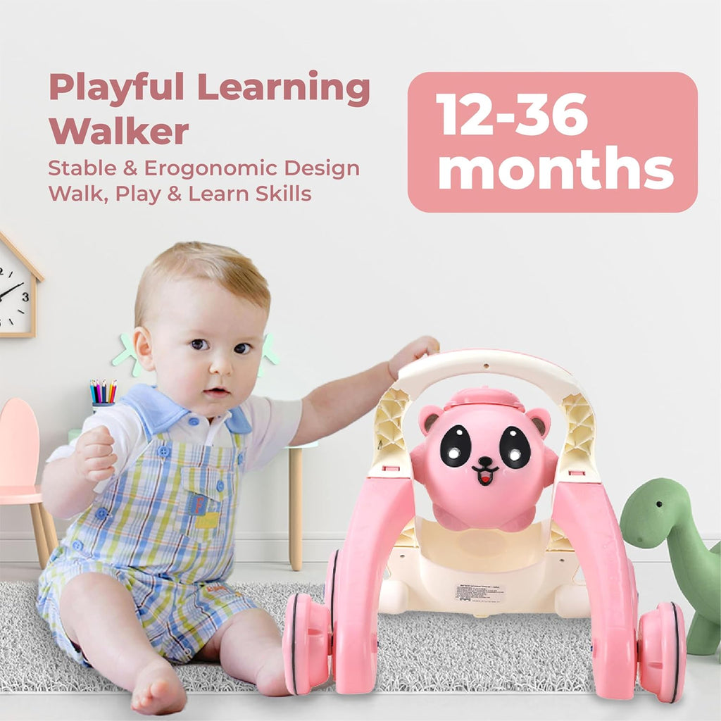Mommers Baby Walker Musical Push Support with Wheels & Handle | Cute Design Activity Walker for Toddlers | Balanced Wheels Walker | Indoor Play (Copy)