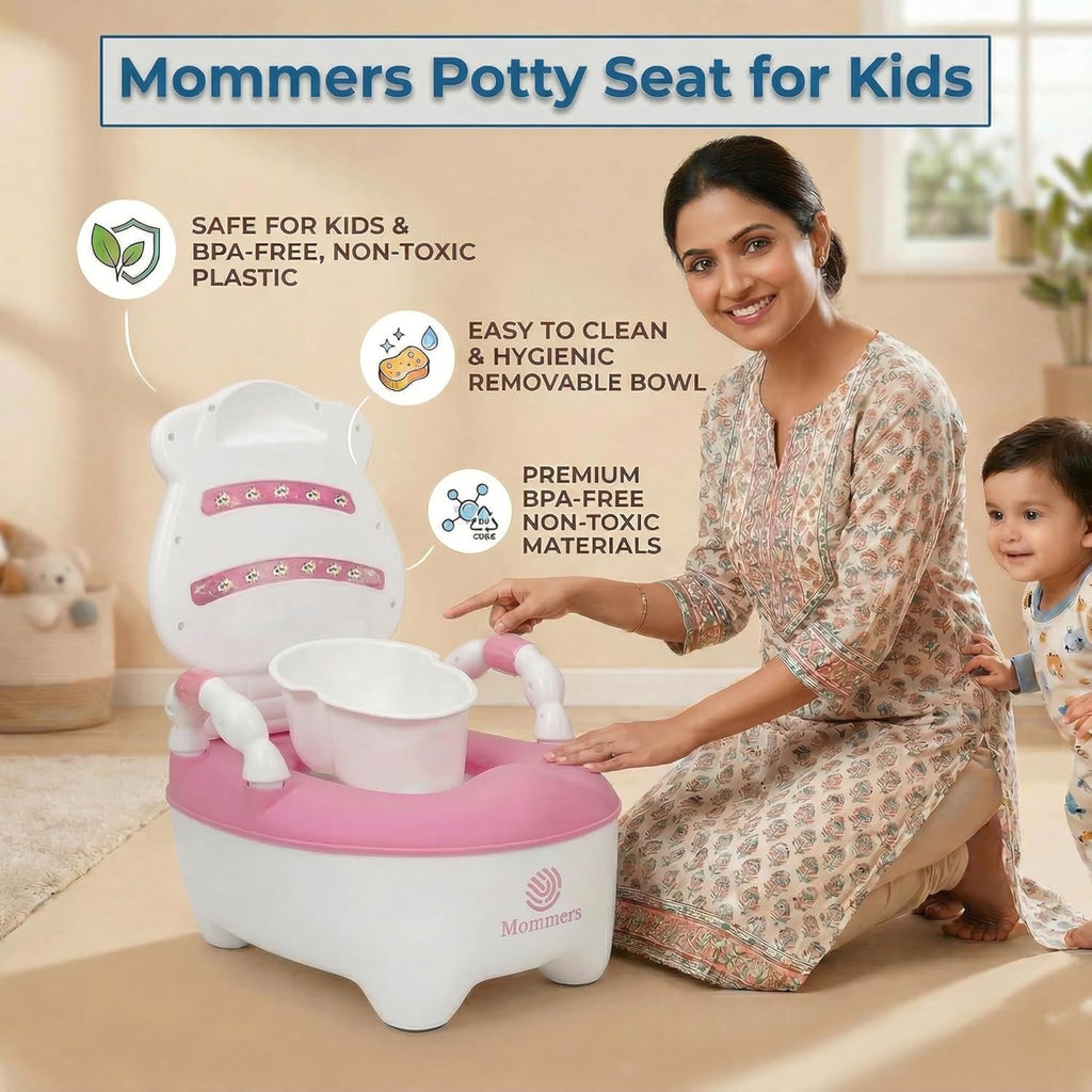 Mommers Baby Potty Training Seat with Backrest and Side Handles
