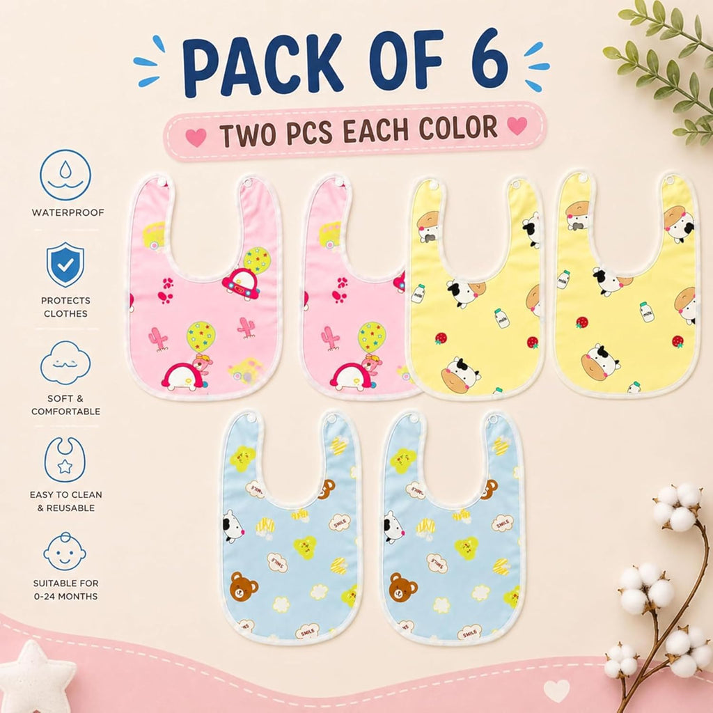 Mommers Waterproof Bibs for Baby | Feeding Bibs for 0–9 Months