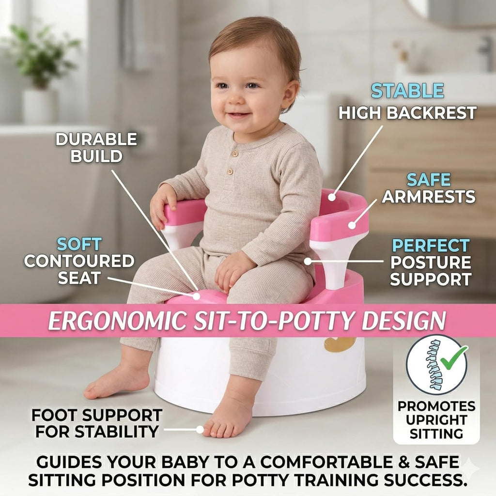 Mommers Panda Baby Potty Training Seat with Removable Grips | Sturdy & Durable Toddler Seat for Independent Boys and Girls